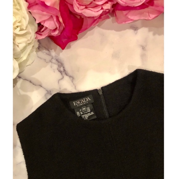 ESCADA Elements Virgin Wool Black Sheath Dress - Picture 3 of 8